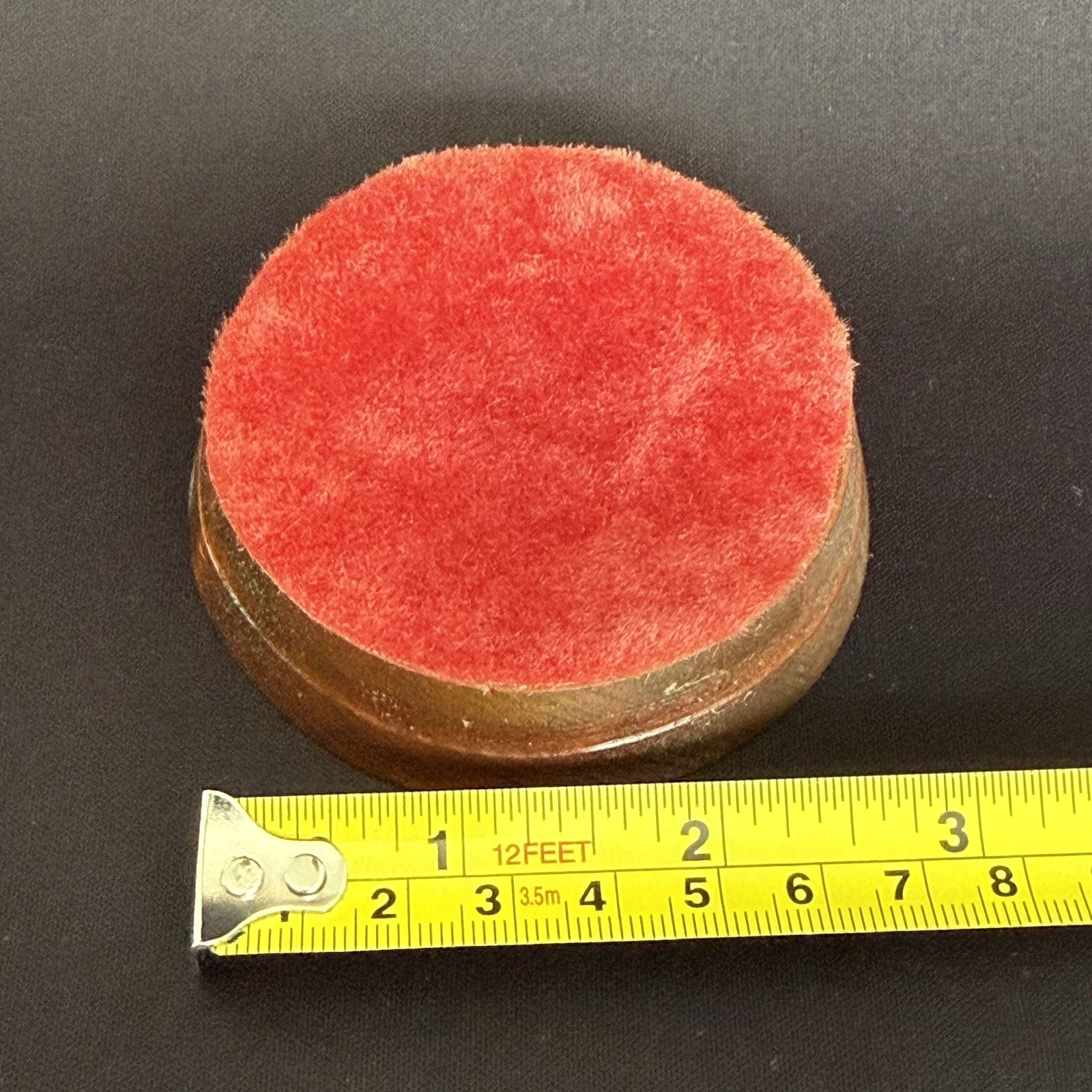 Vintage Miniature Glass Display Dome Cloche with Velvet Wood Pedestal Base 5″