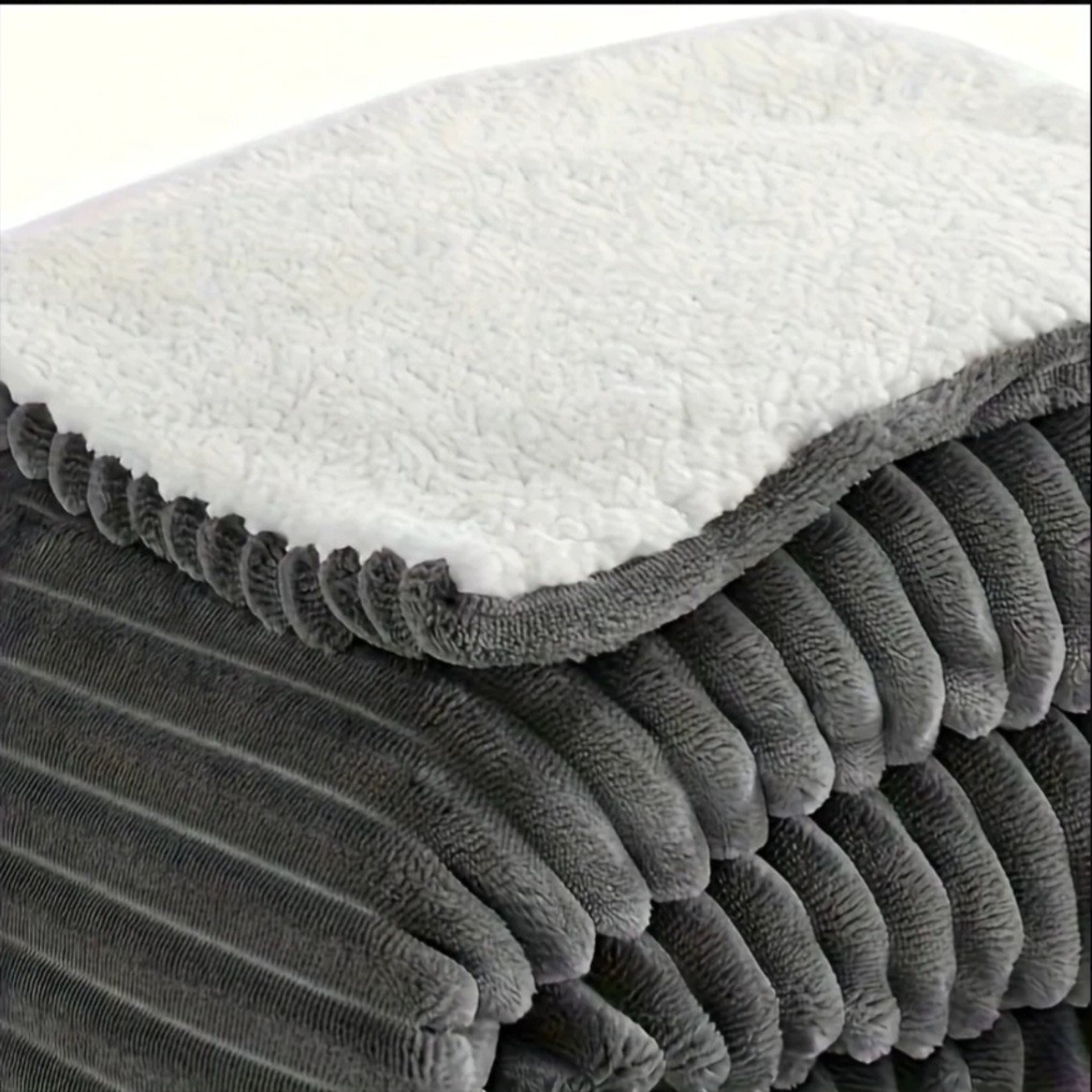 Striped Blanket 86×94 in Queen Size Polyester Machine Washable All Season