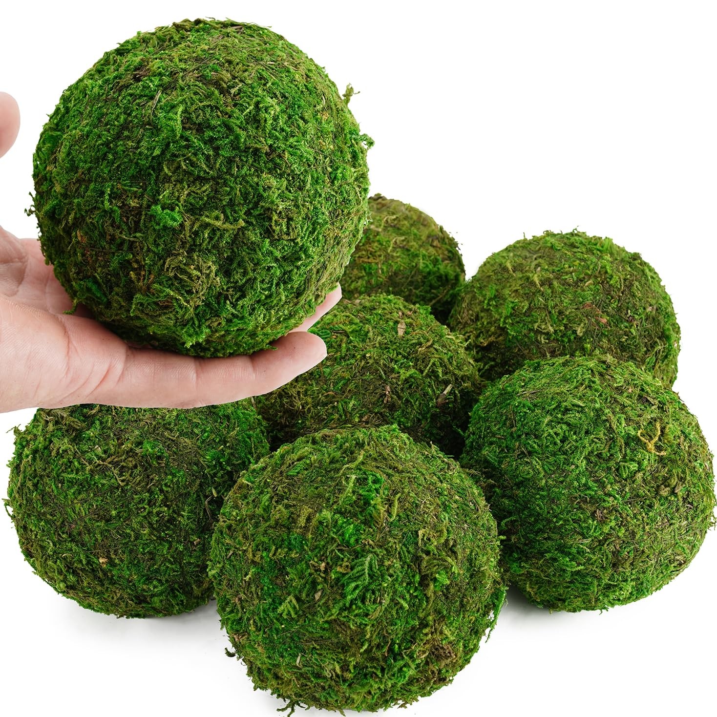 6 PCS Extra Large 4 Inch Decorative Moss Balls For Bowl Centerpiece