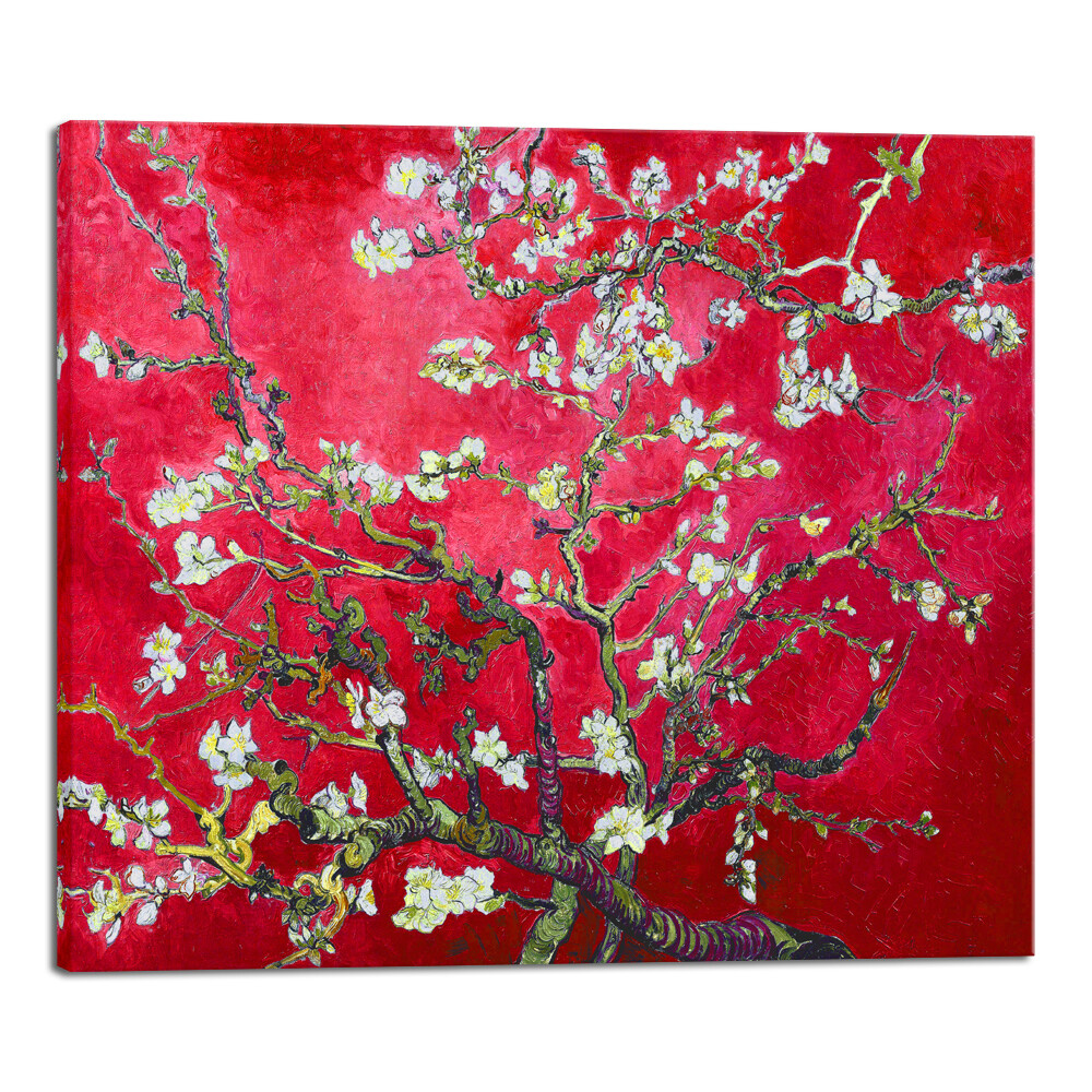 Red Almond Blossom Tree Canvas Print Van Gogh Painting Repro Wall Art Home Decor