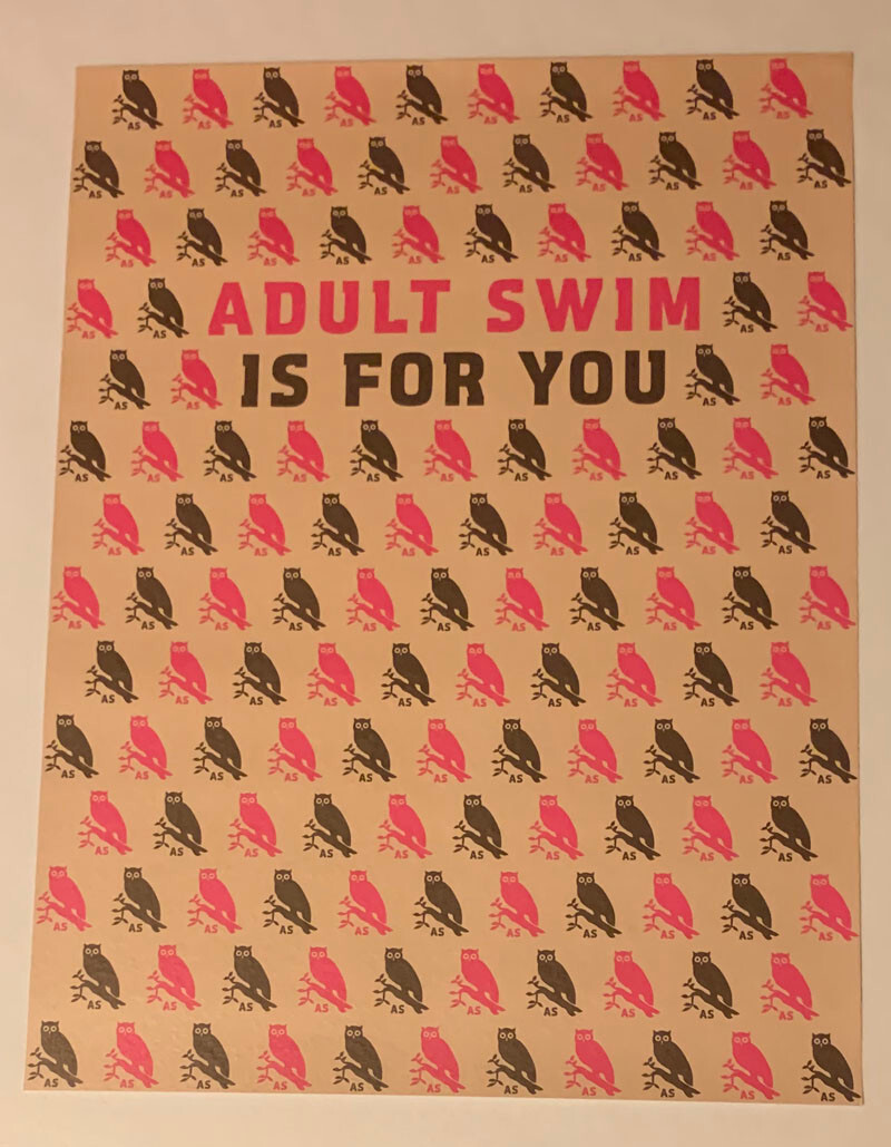 ADULT SWIM IS FOR YOU poster PRINT 18×24 inch SDCC – ULTRA RARE!