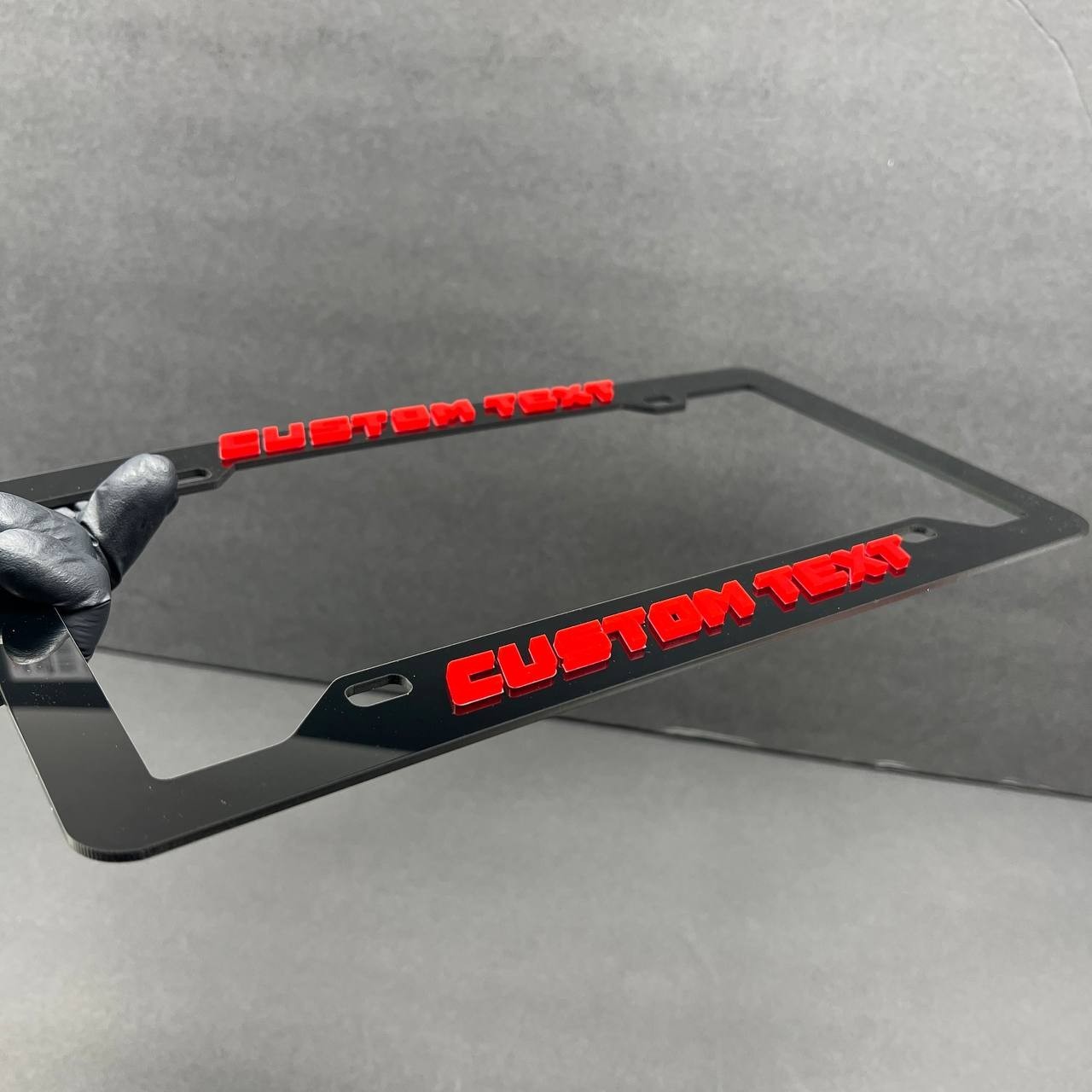 Personalized TEXT NAME LOGO Custom Car License Plate Frame 3D Laser Multicolor