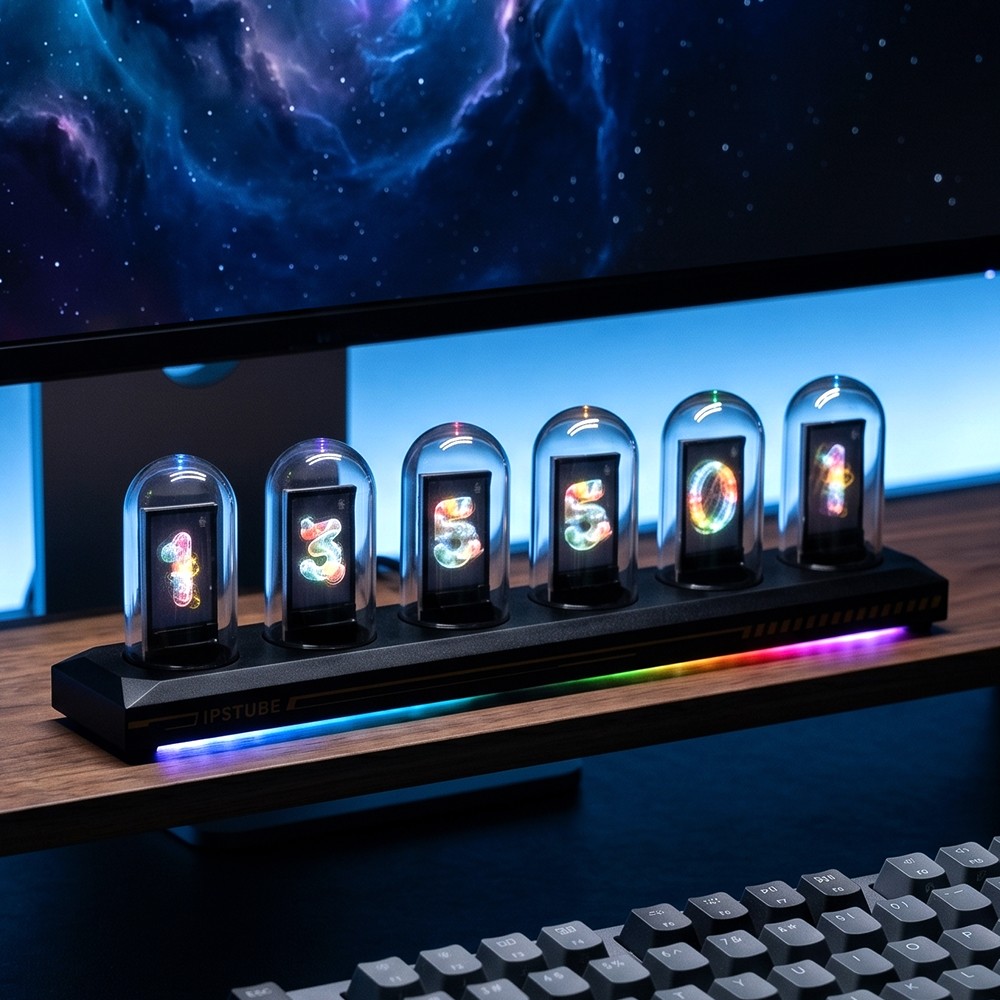 Nixie Tube Clock Wi-Fi SYNC 12/24H No Assembly Required A Retro Gift for Friends