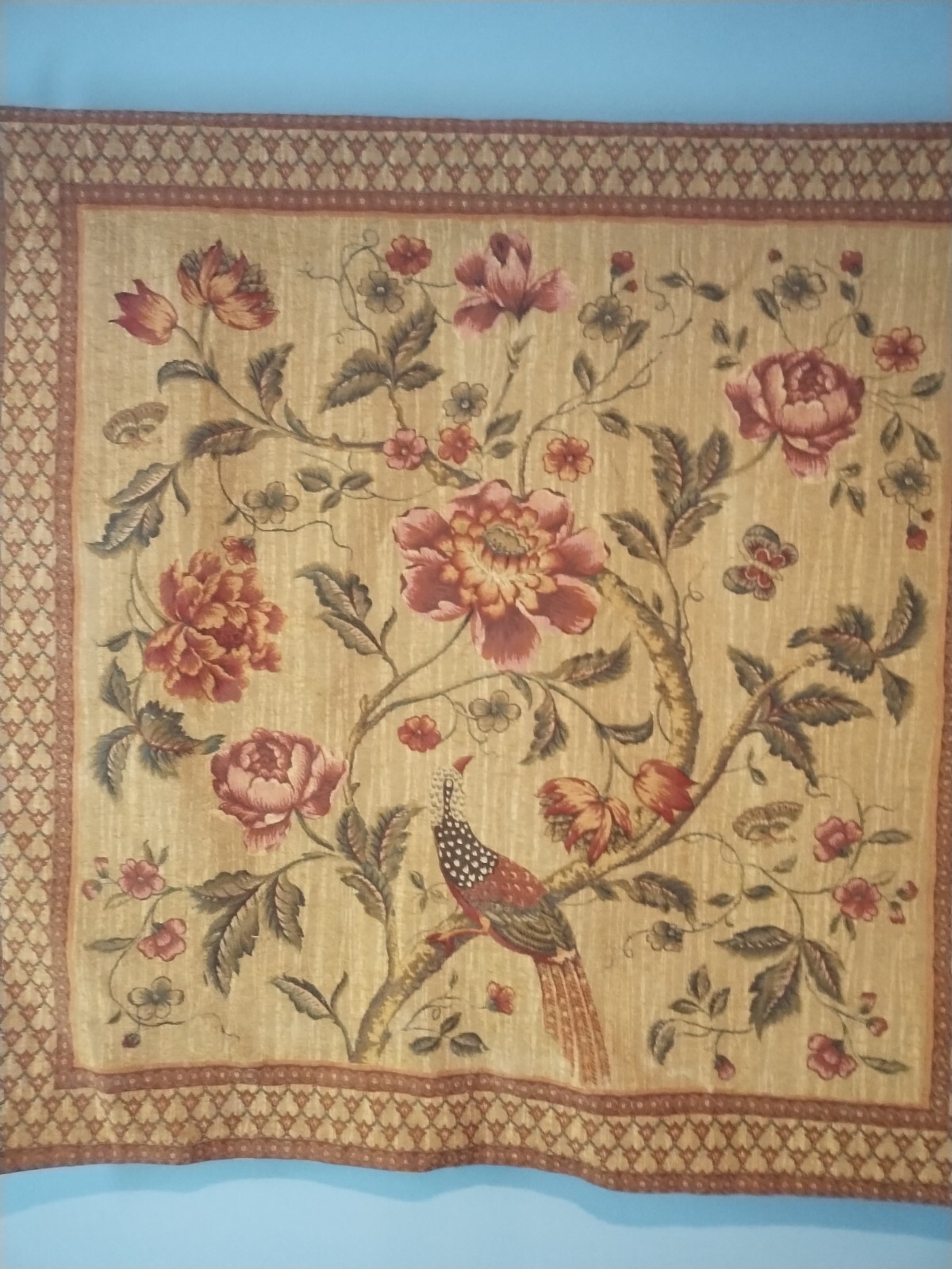 Birds of Paradise Border Woven Decor Wall Hanging European Tapestry