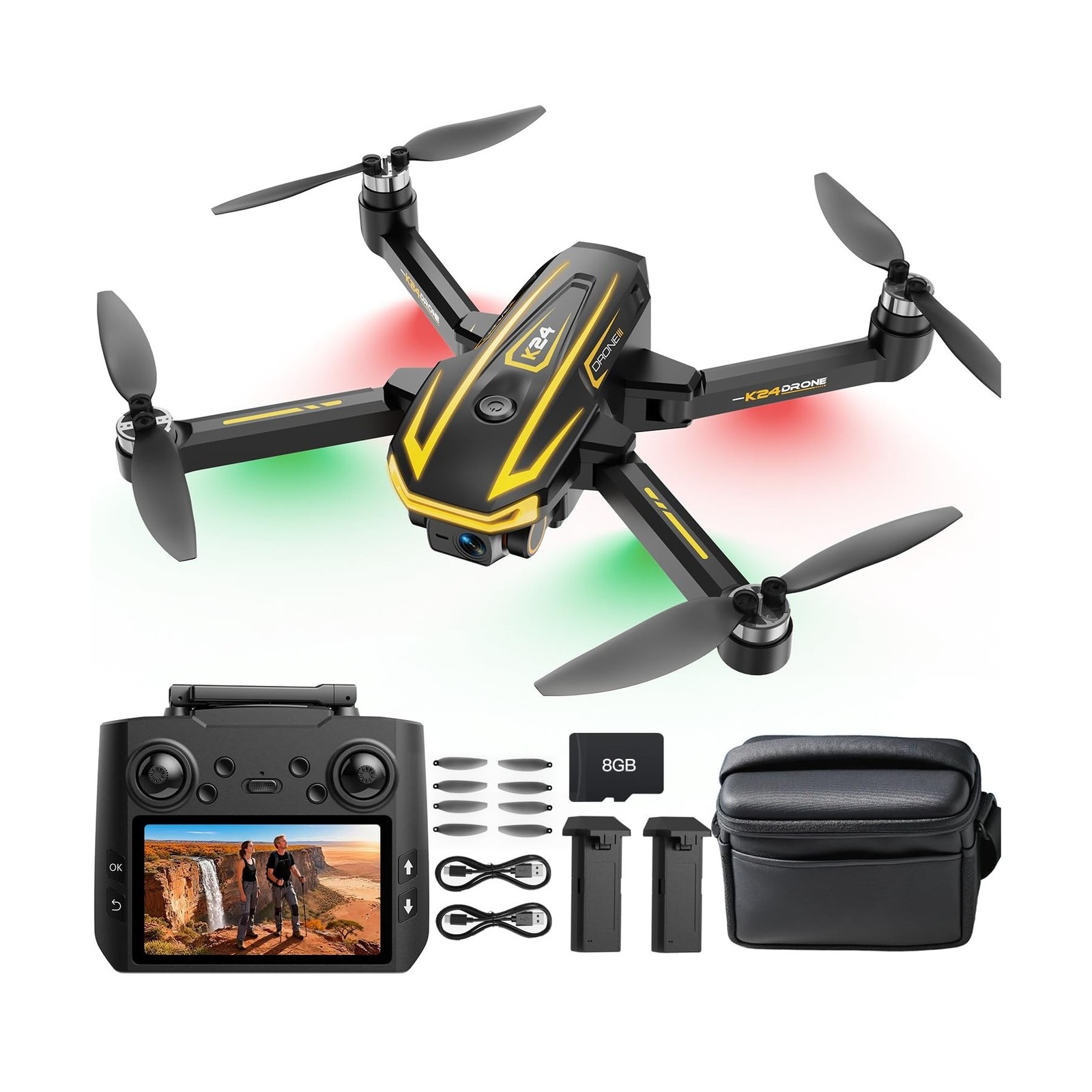 K24 Drones with 4K Camera for Adults and Kids with HD Screen on Controller,Ea…