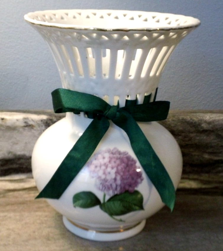 Madison & Max at Home 7.75 in. Vase with Hydrangea Floral Pattern