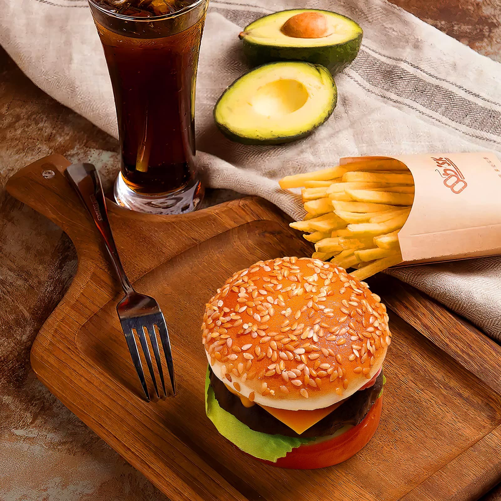 PASOLABE Artificial Hamburger Fake Burger Realistic Food Display Props Simula…
