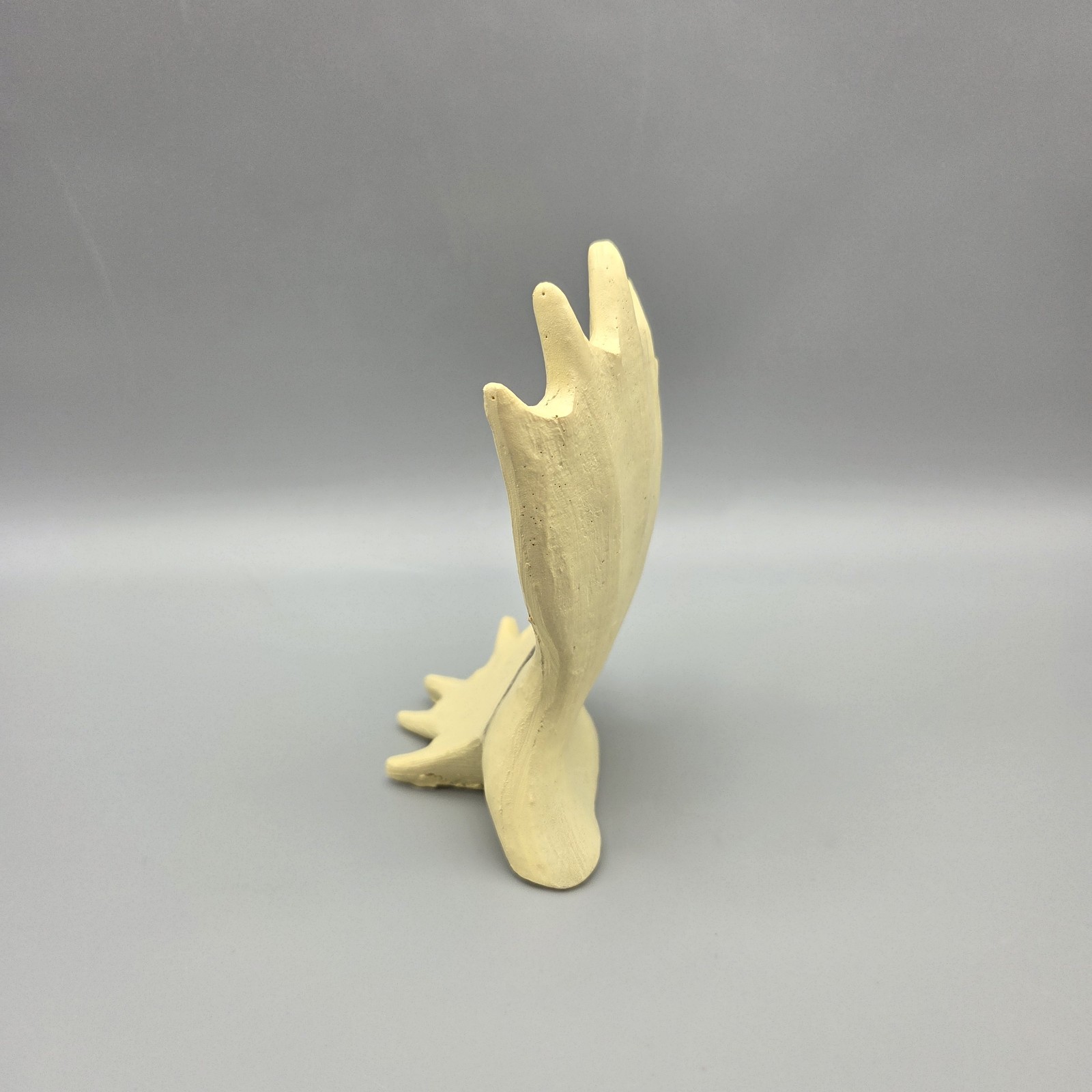Antler Shaped Figurine With Elk Deer Carving 4.5″ Rustic Hunting Farmhouse Decor