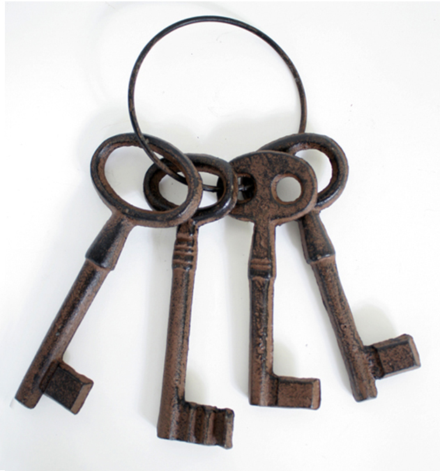 Rustic Cast Iron Keys Set of Four (Your Choice) Indoor Decor