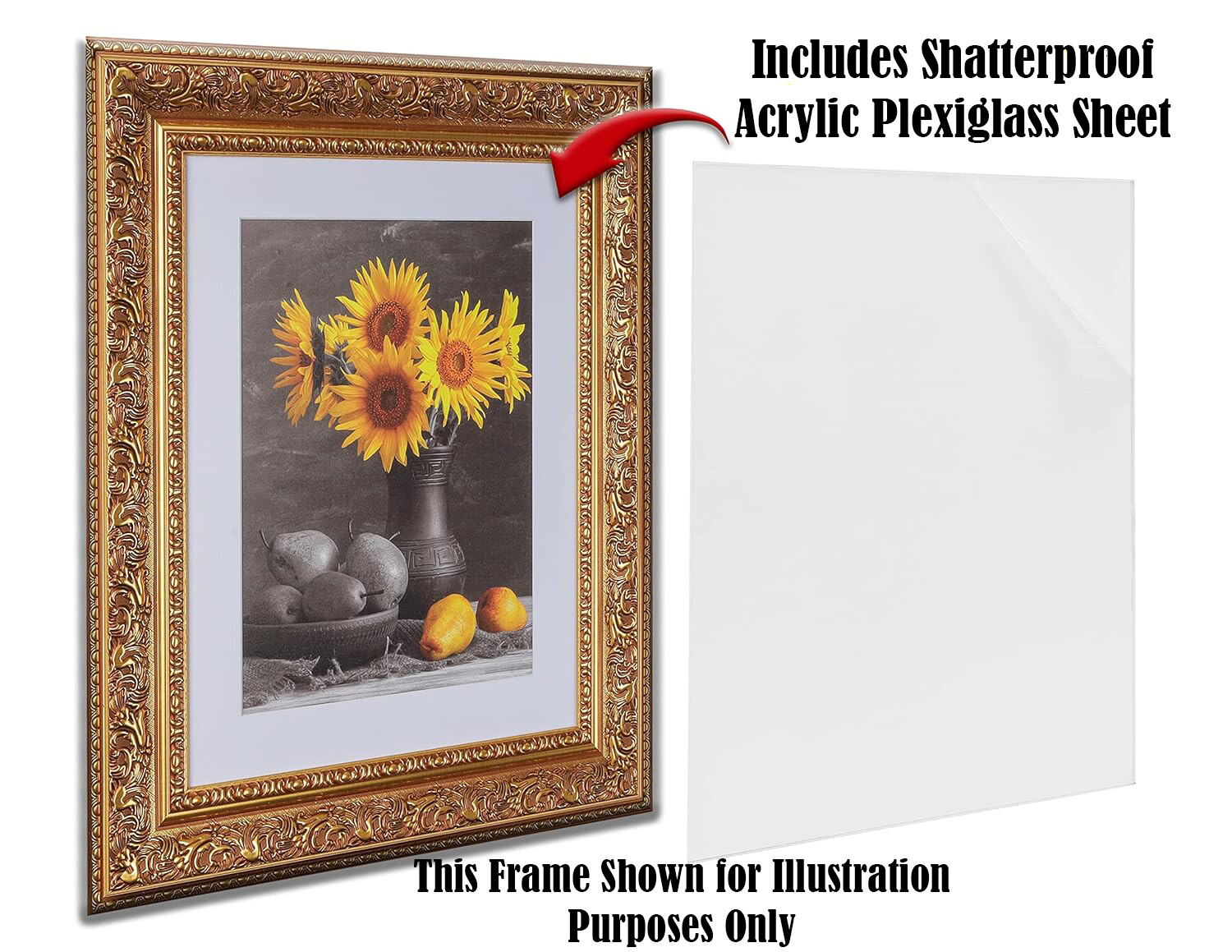 4-Pack Custom Picture Poster Frame 3-1/2″ Gold Victorian 16×20 24×36 1556-MM2