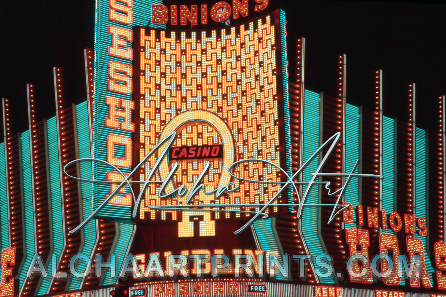 Binions Horseshoe Main Entrance Sign Wide Photo Fine Art Photography
