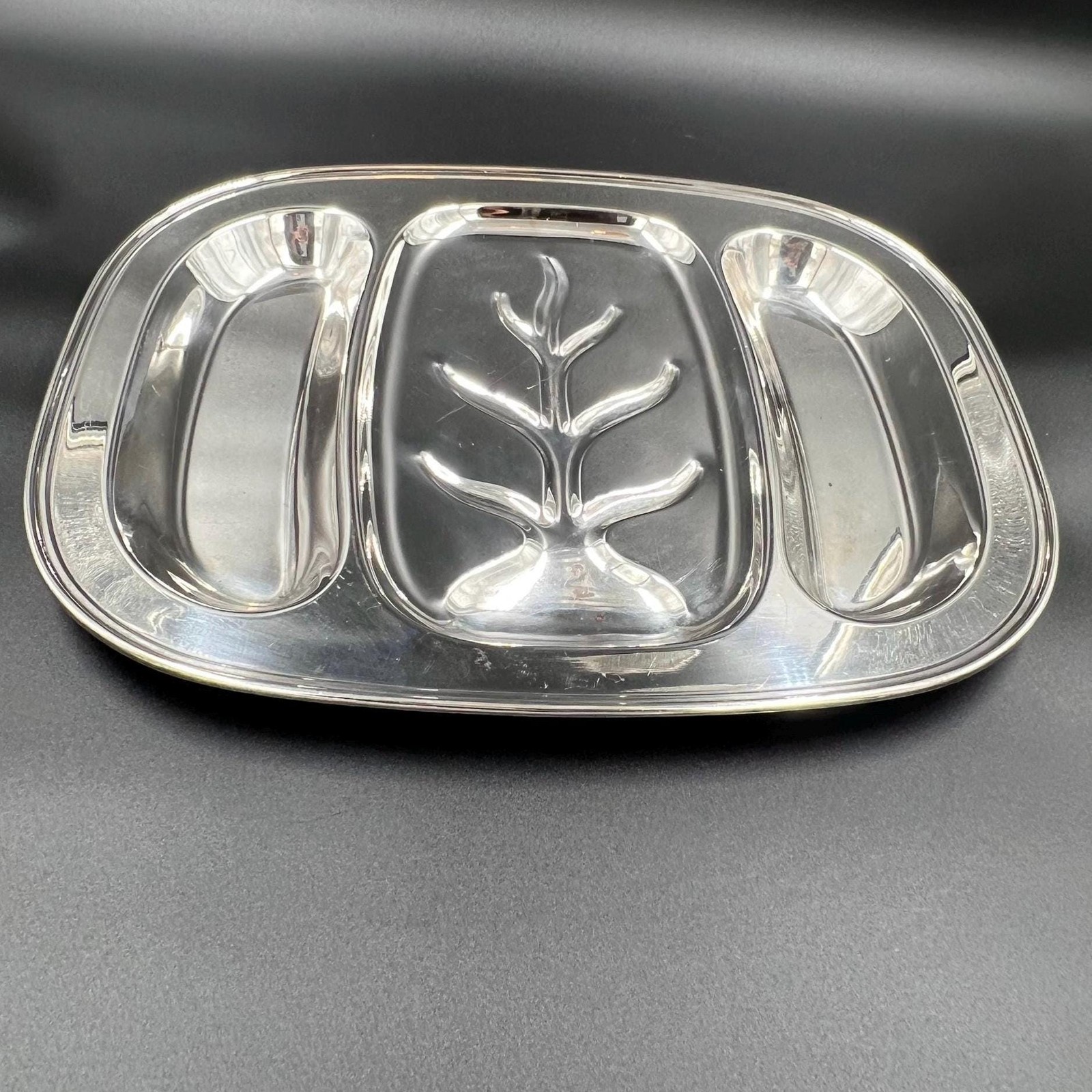 Coronet Silver on Copper Carving Tray Vintage Oval Roast Platter 18 Inch