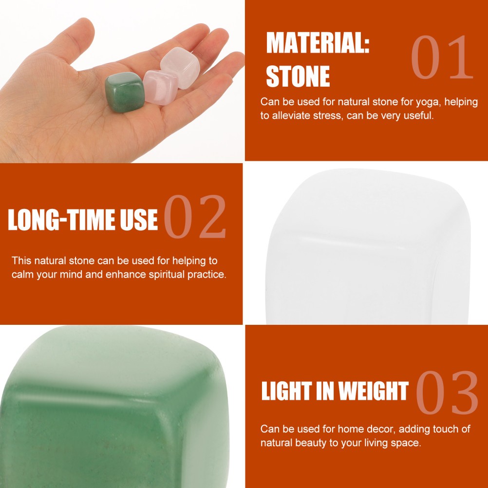 3Pcs Polished Assorted Color Crystal Stones for Home Decor and Spiritual Use