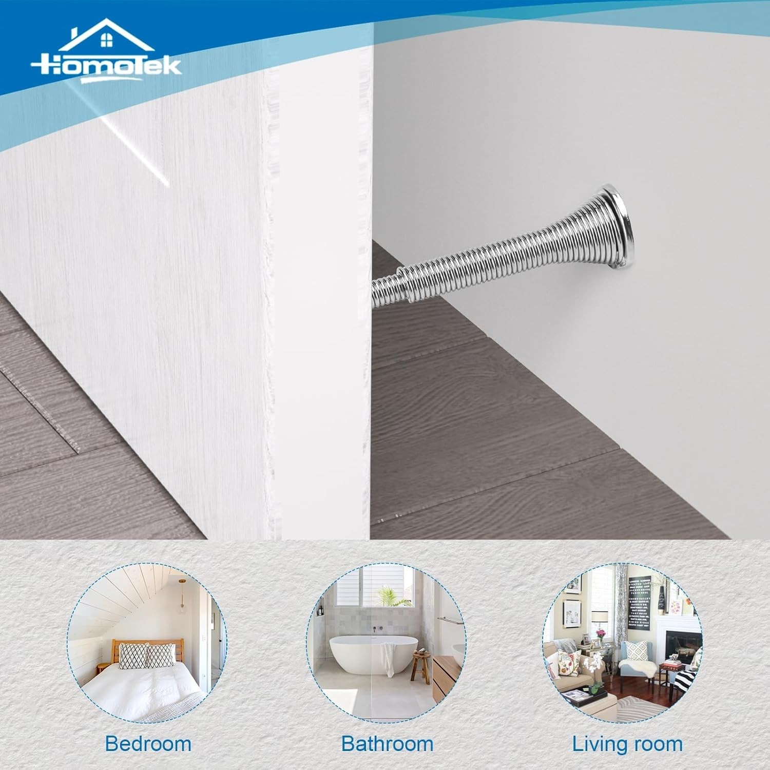 2 Pack Telescoping Spring Door Stoppers, Extended from 3-1/8 to 4-1/4 inches …