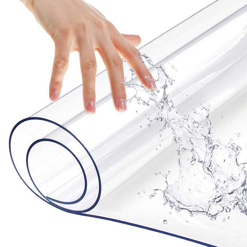 Leoewo Rectangular Clear Table Protector Crystal Plastic Table Pads Vinyl
