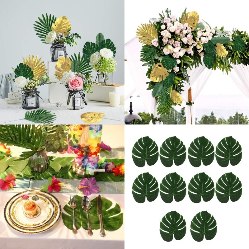 Artificial Monstera Leaf 30x20Cm Large Reaslitic Monstera Leaf for Decoration