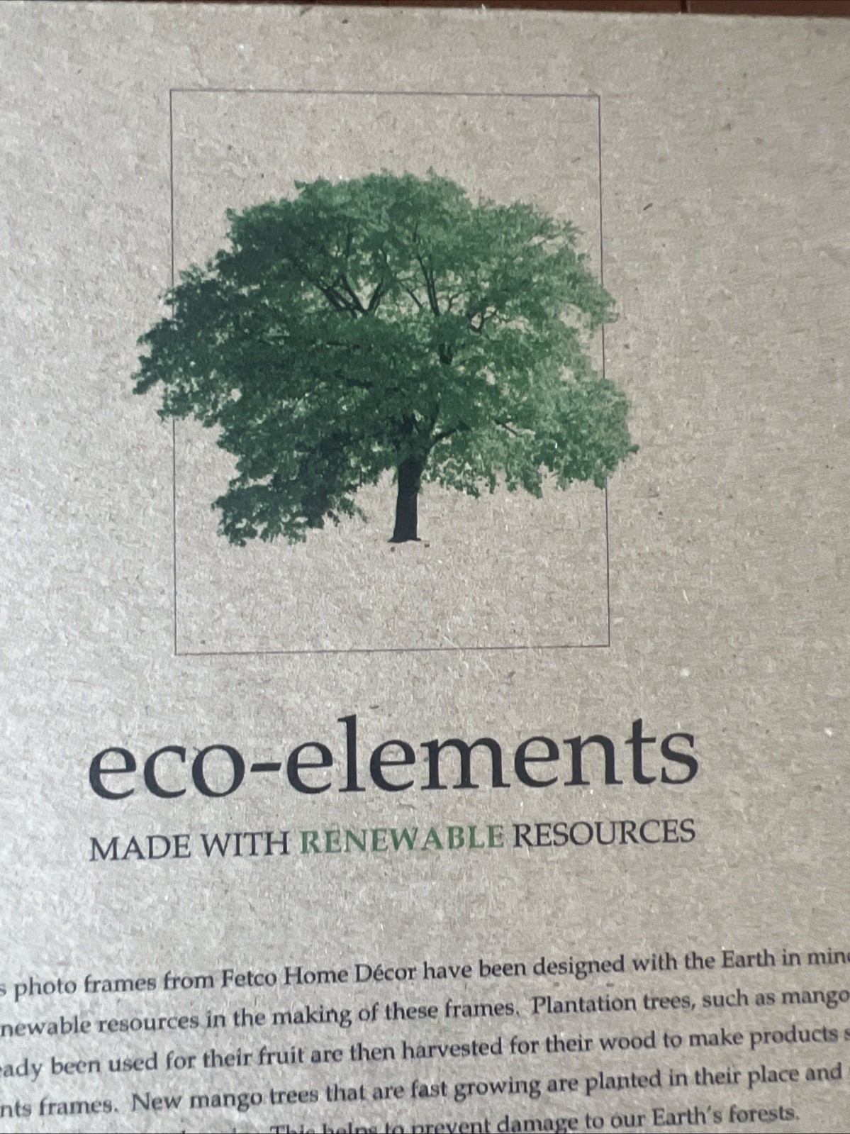 Eco Elements 4×6 Ashfield & Walnut Wood Picture Frame Fetco Renewable New In Box