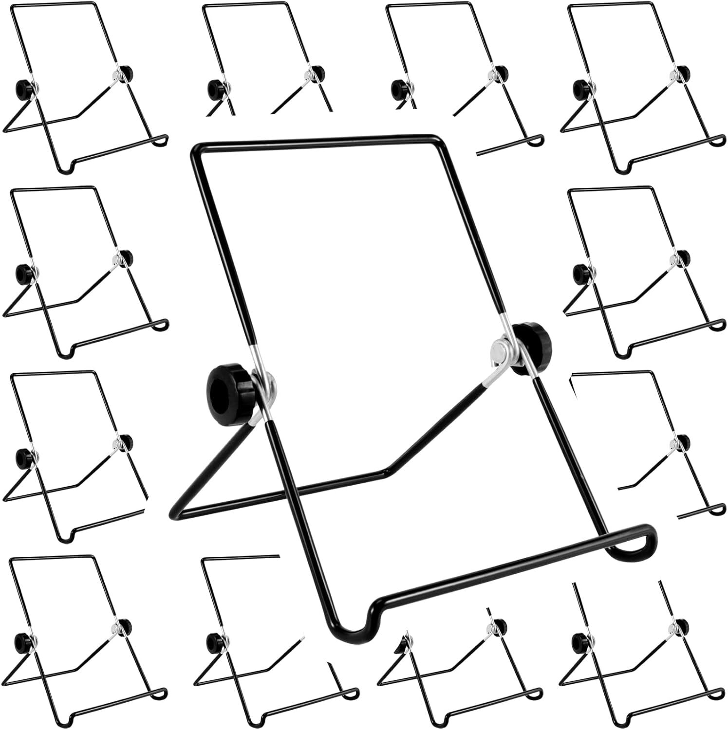 14 Pack Adjustable Wire Display Easels Foldable Picture Frame Stand Black Iron