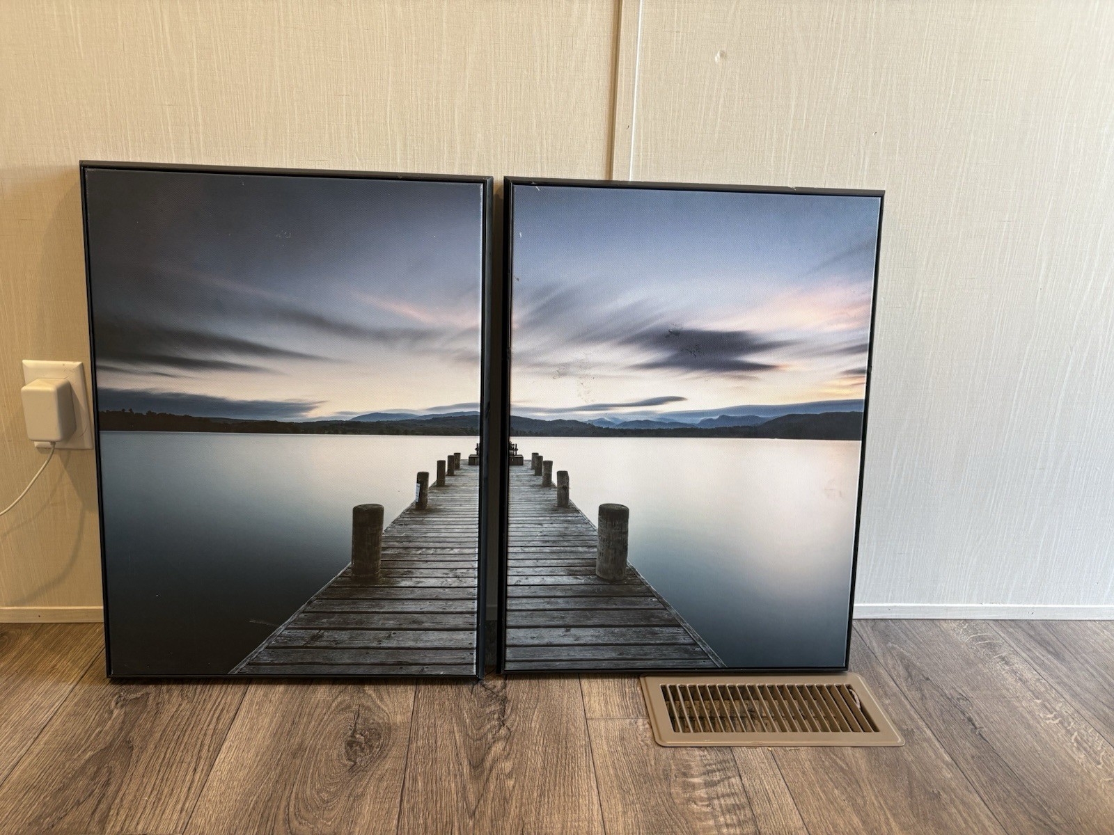 Set of 2 Framed Multi-Part Horizontal Pier Over Water Landscape Print Wall Art