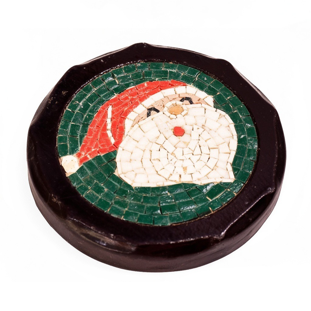 Handcrafted Mosaic Wall Hanging in a Santa Clause Design Unique Holiday Decor 🥇