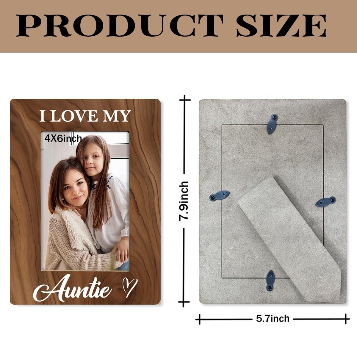 Auntie Photo Gift for Best Aunt, I Love My Auntie Photo Frame, Holds 4 x 6 In…