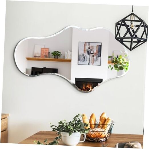 36 x 24 Beveled Edge Frameless Wall Mirror, Modern Asymmetrical Cloud Shape