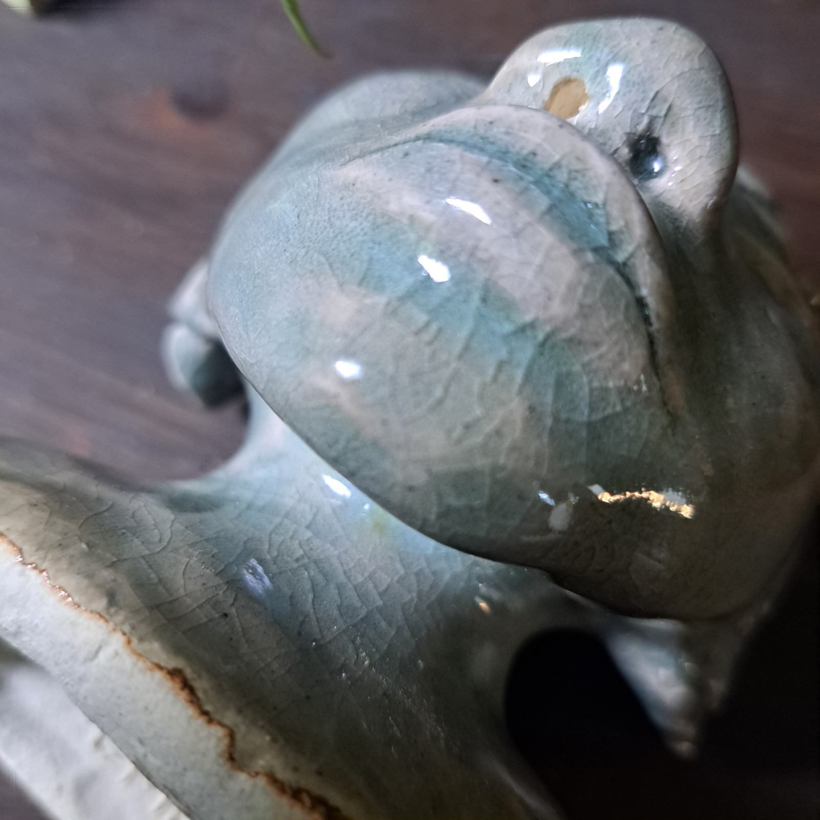 Green Alien Bust Studio Pottery Handmade Clay Figurine Statue Sculpture 4″x4″
