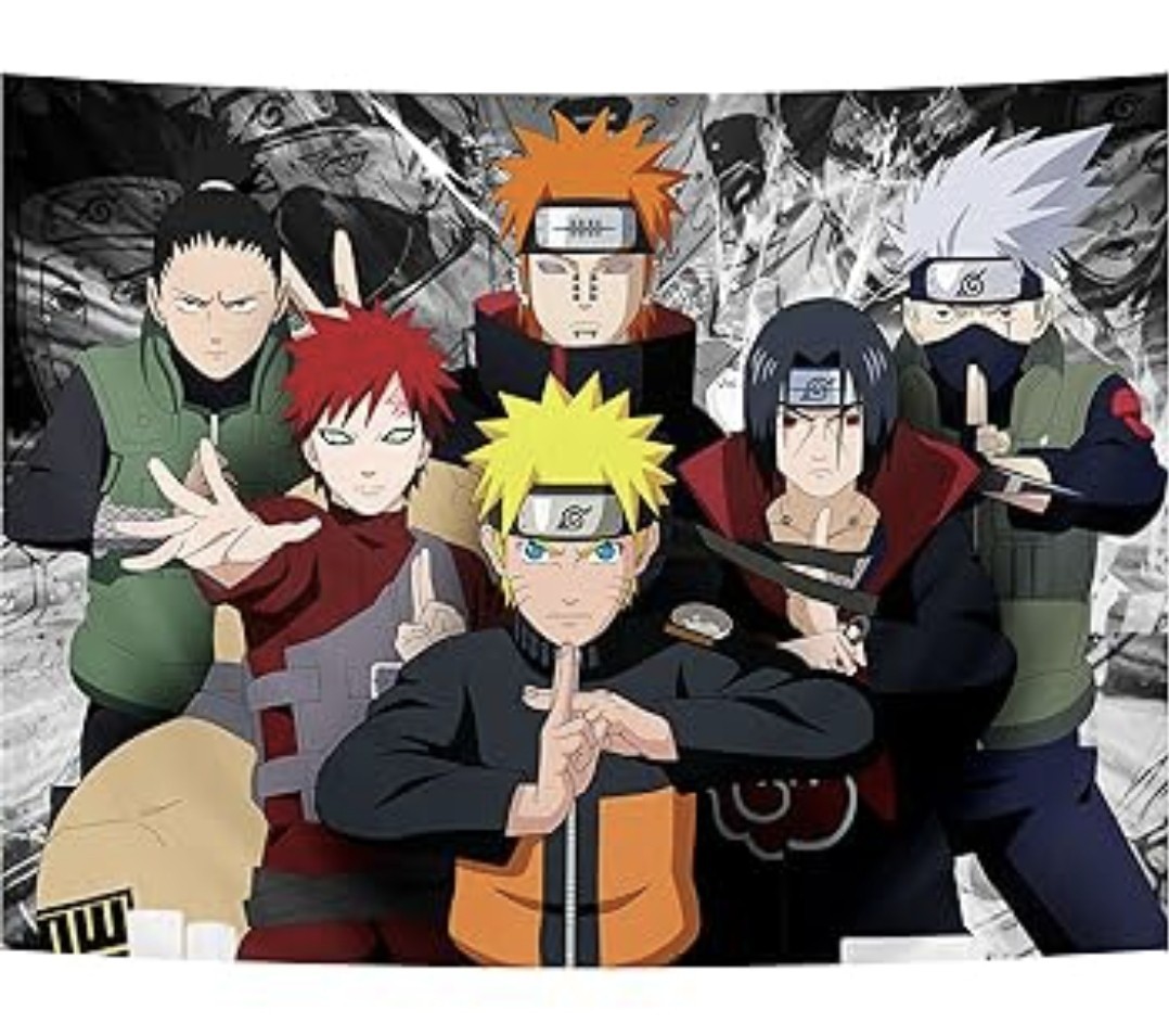 Naruto Shippuden Wall Banner 78” x 60” Anime – Itachi, Kakashi, Gaara, Shikamaru