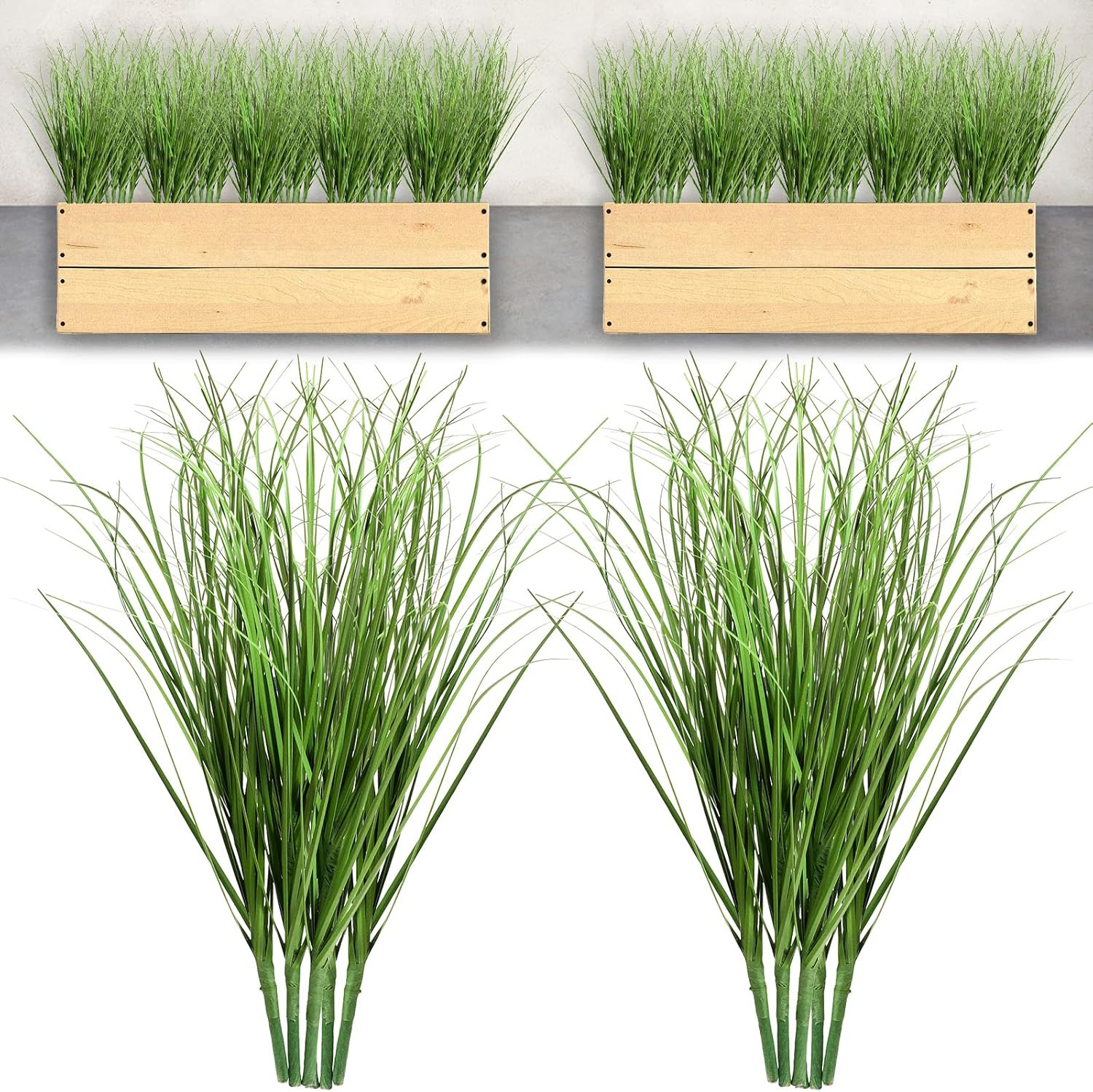 10 PCS Artificial Plants Onion Grass, Faux Shrubs Wheat Grass Greenery Stems Oni