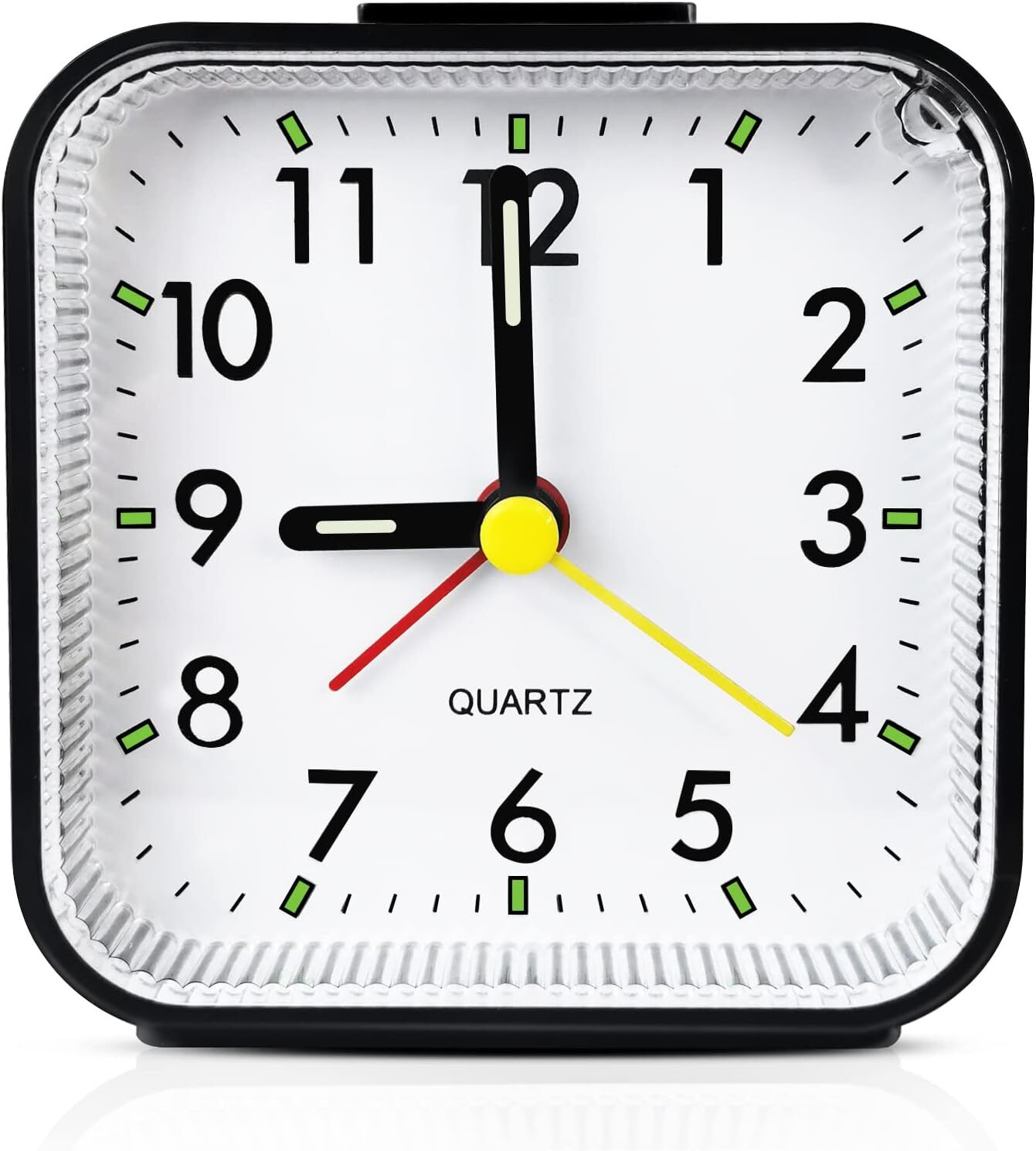 LED Desk Alarm Clock Nightlight Snooze Quiet Non Ticking Battery Powered Bedroom