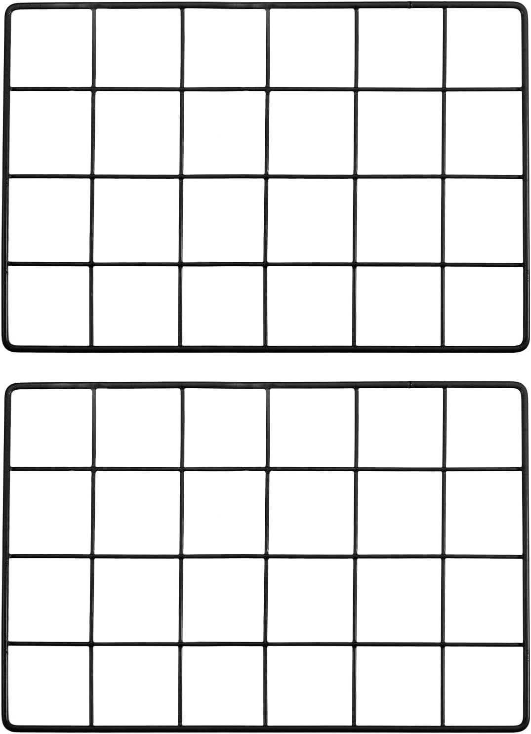PATIKIL 12X8 Inch Wall Grid Panel, 2 Pcs Metal Wire Photo Wall Decorative Grid f