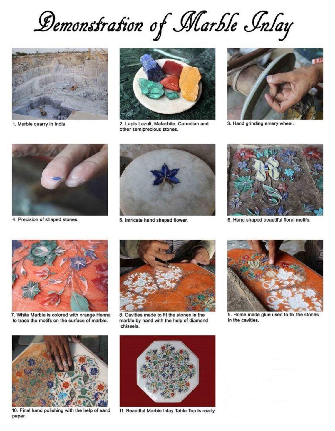 Marble Wall Panel Mop Pietra Dura Wall Hanging home decor art & collectibles