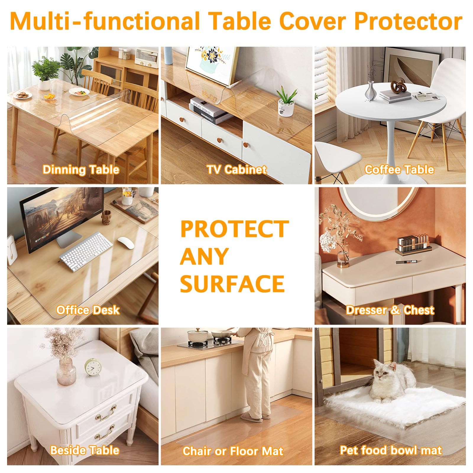 Easy Easy Life Clear Table Protector For Dining Room Table Square Vinyl Pvc