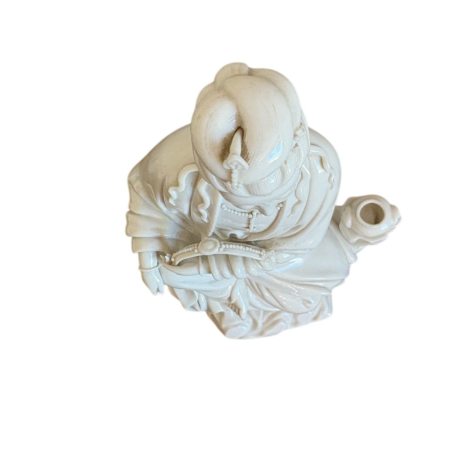 Vintage Blanc de Chine Guan Yin Porcelain Statue 11.5″ White Figurine