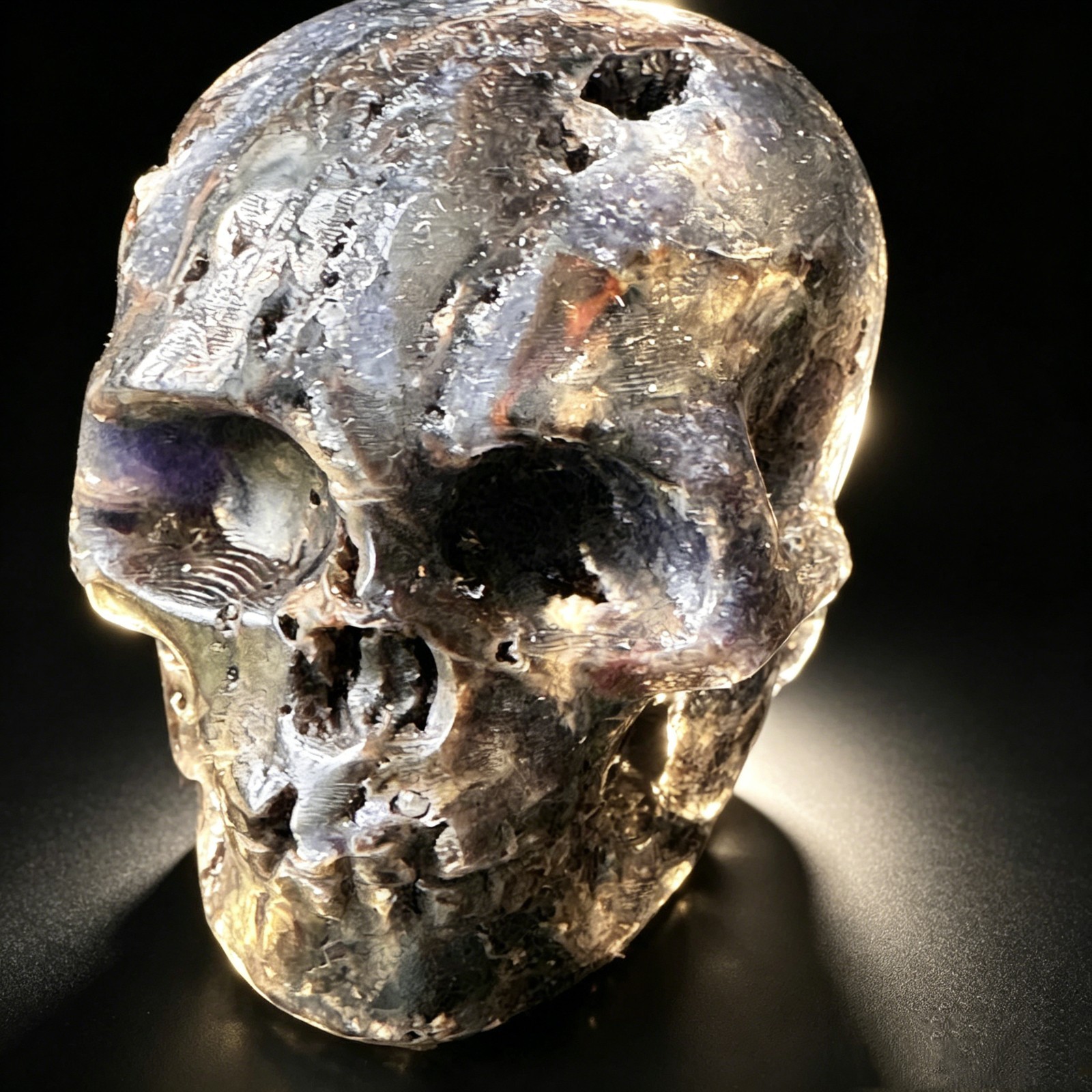 Hand Carved Sphalerite Skull – Natural Zinc Ore Crystal Mineral Figurine 2.2″
