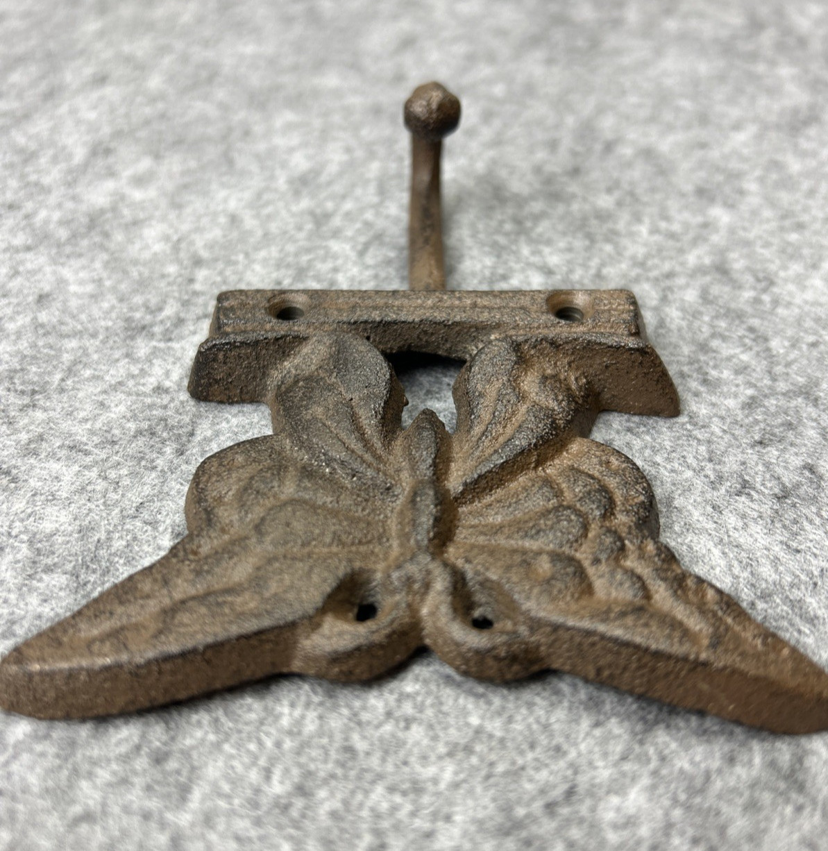 Butterfly Hook Cast Iron Rustic Brown Key Rack Garden Hat Coat Towel Hanger