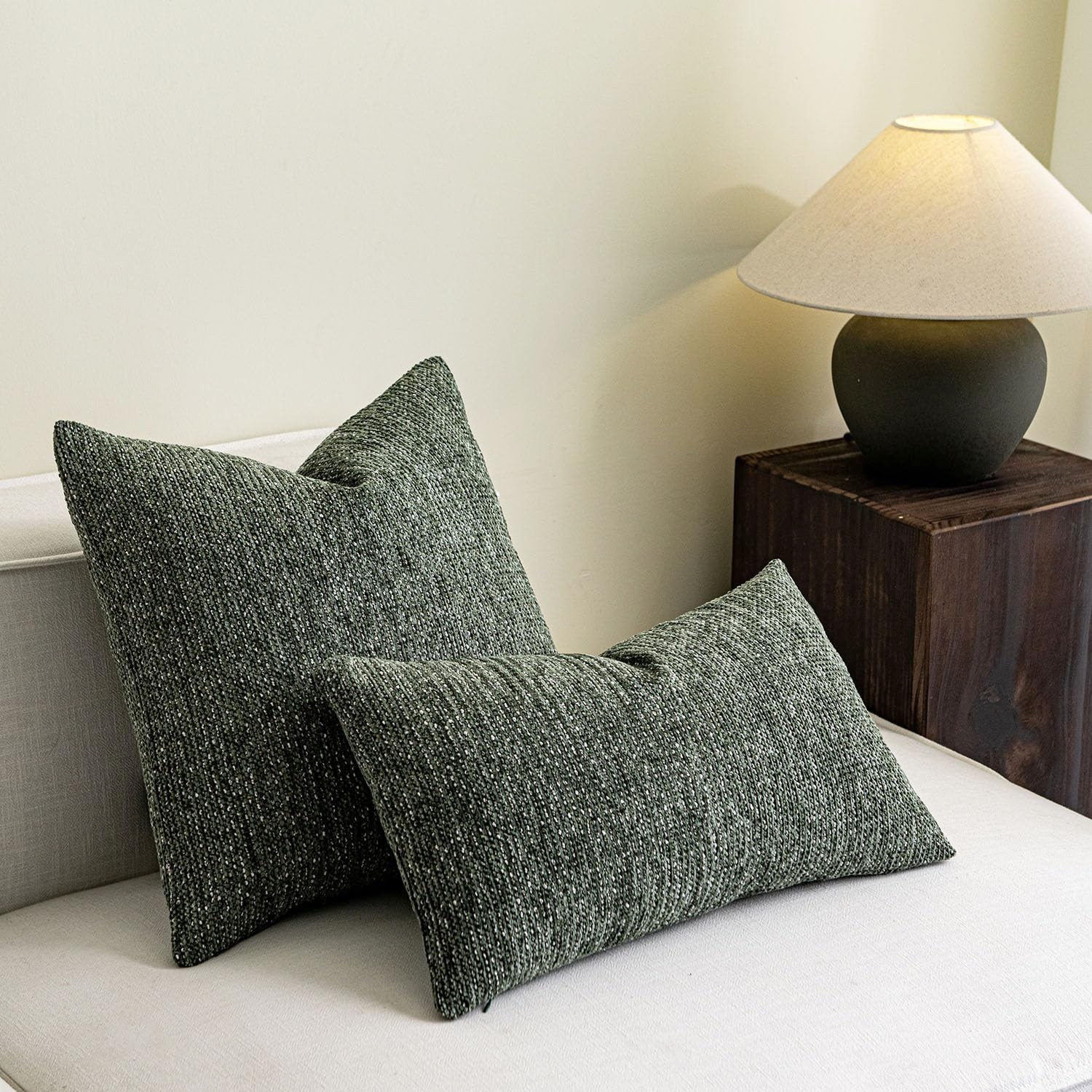Chenille Couch Decorative Throw Pillow Covers 20 x 20 in Set of 2 – Fabric Te…