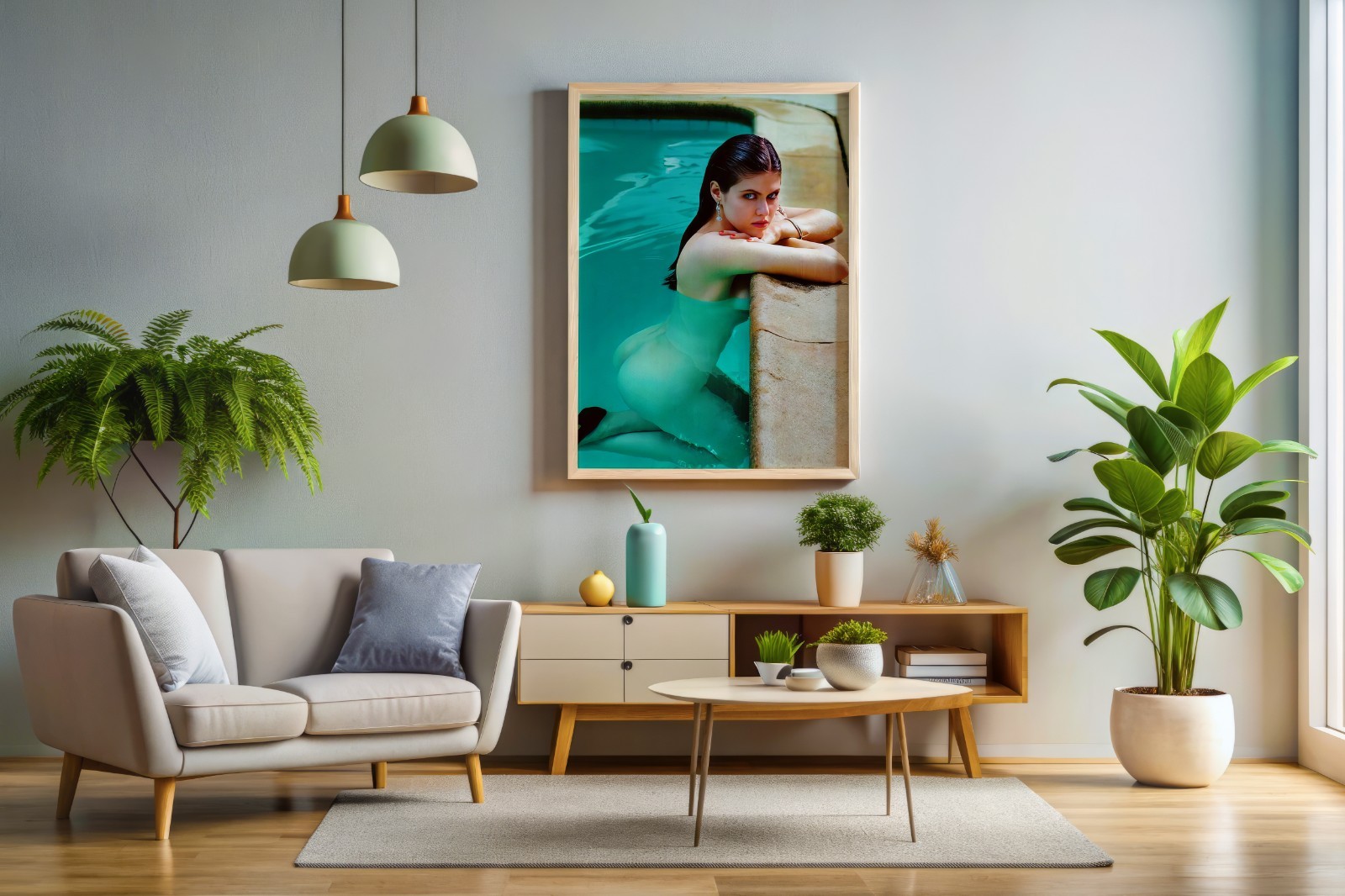 Alexandra Daddario Pool Poster or Canvas – Alexandra Daddario Wall Art