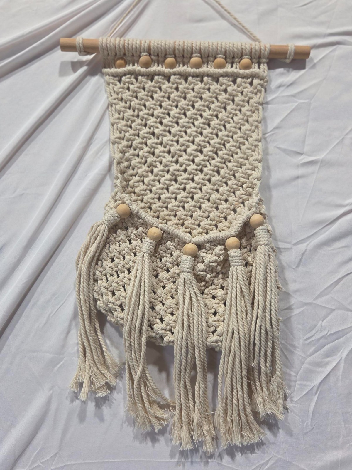 Macrame Wall Hanging Tapestry Storage Pocket Woven Tapestry for Bedroom Home
