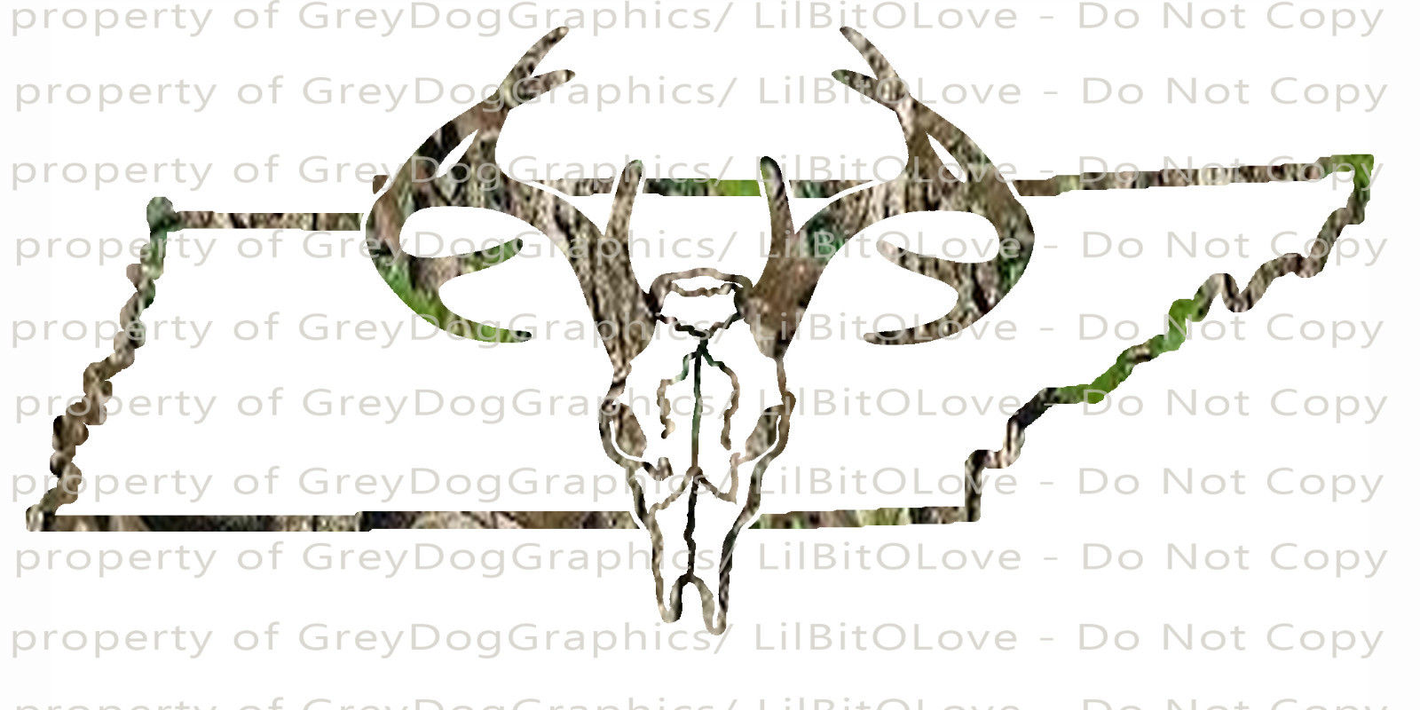 Camouflage Camo Tennessee Buck Hunter Hunting Vinyl Decal Sticker Deer Skull