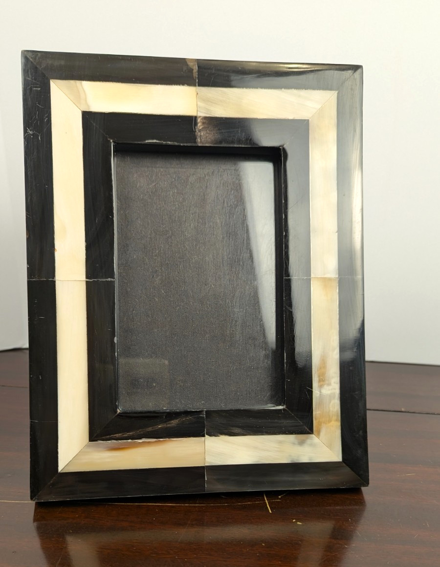 Horn & Bone Inlay Picture Frame 5×7 Made in India Black White Decorative Frame