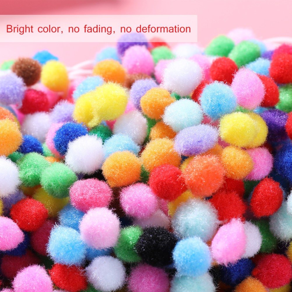 2000Pcs Assorted Color Fluffy Pom Balls for DIY Bag Charms and Decorations