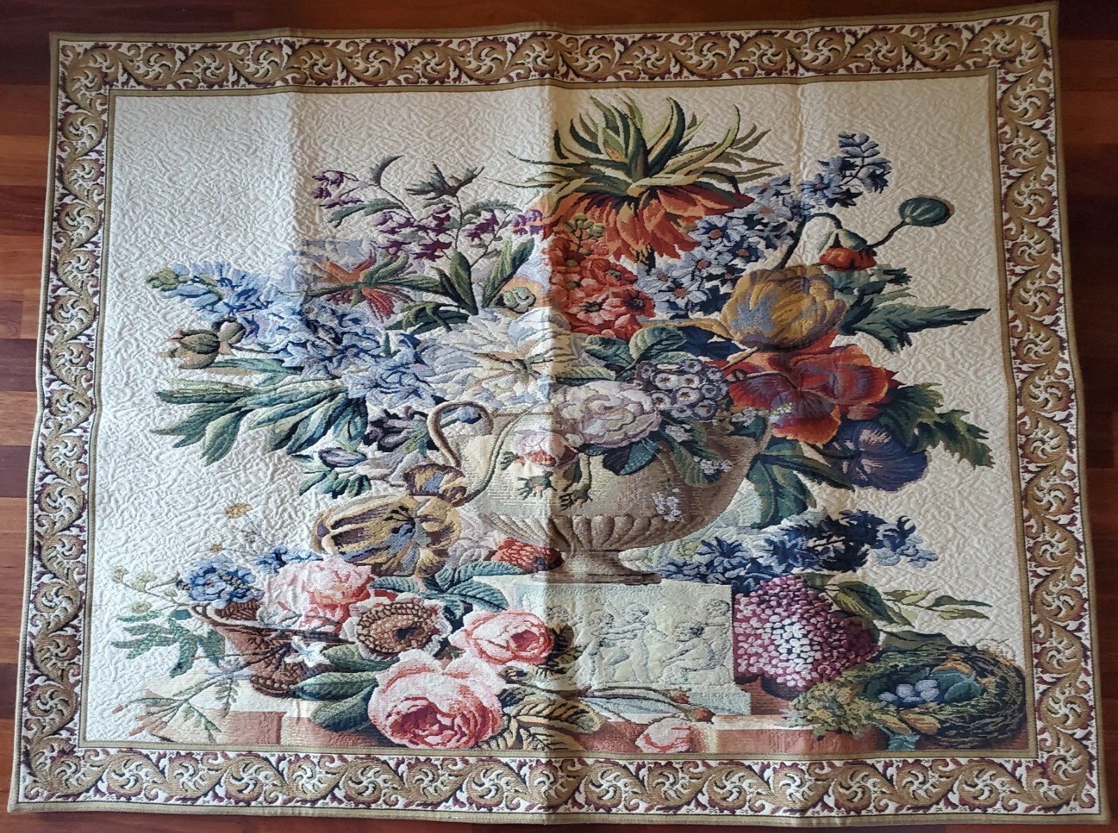 Corona Decor Floral Vase on Pedestal Tapestry (Belgian)