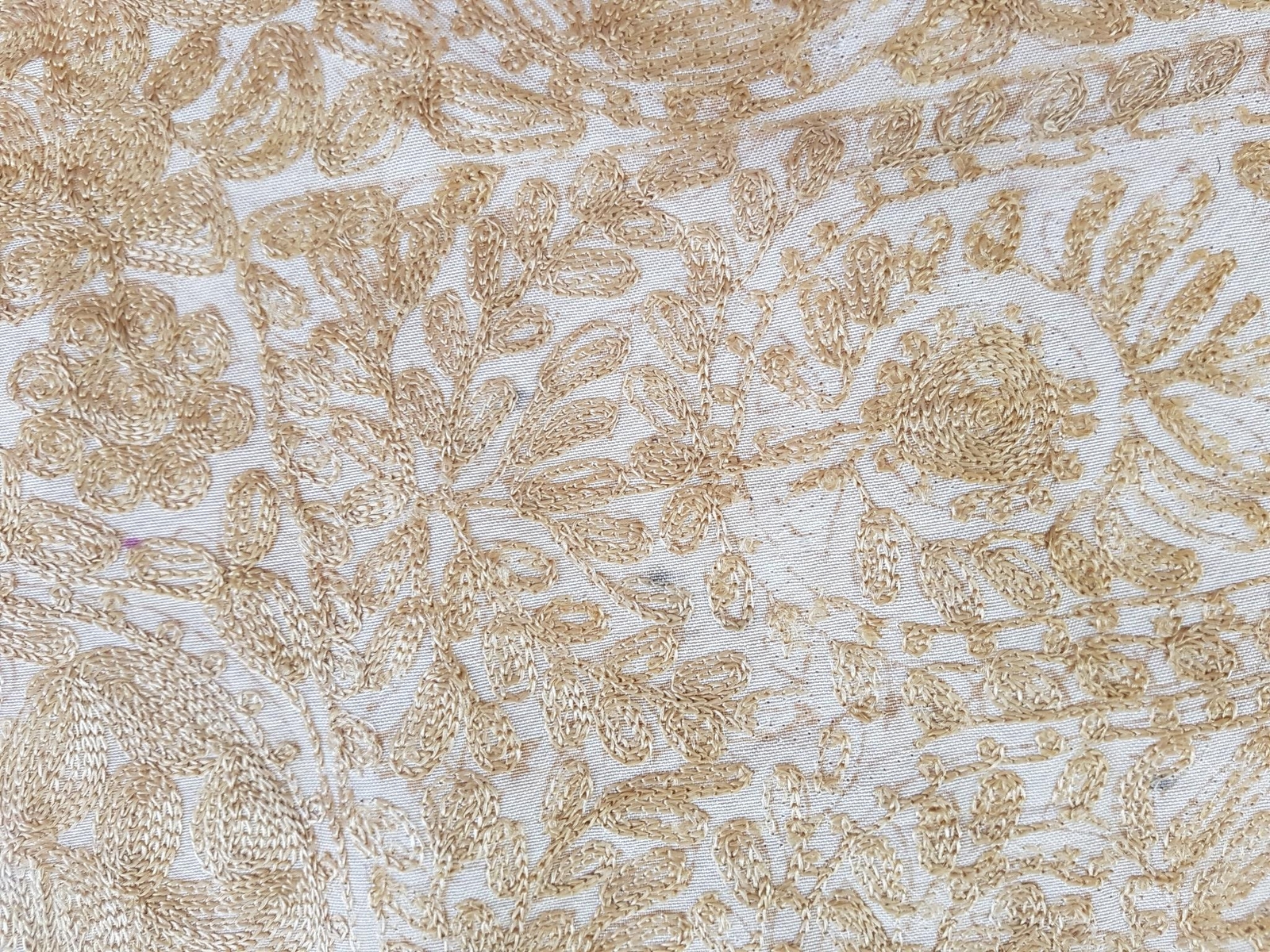 Antique Syrian Silk Embroidered Panel 78×16 inches