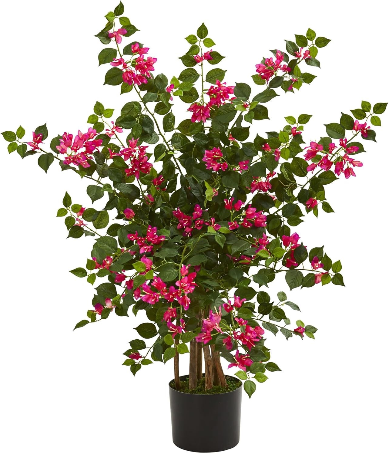 42in Artificial Bougainvillea Tree with Pink Blooms and Green Foliage – Faux