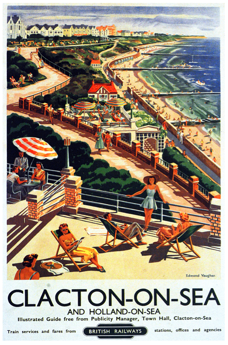 British Vintage Decoration Design Poster.Clacton Sea.Home art Decor 856i