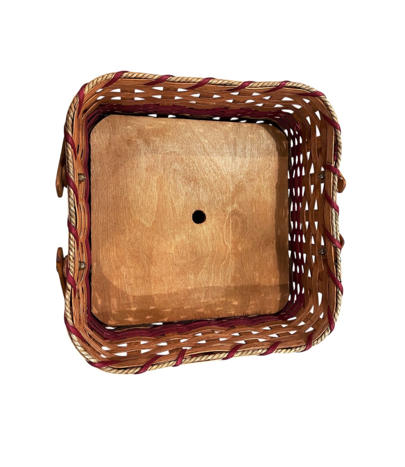 Amish Double Pie Carrier Square Handmade Gingerich Style Basket Swinging Handles