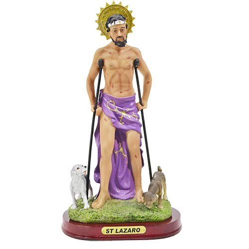 Saint Lazarus Statue Resin Religious Figurine Home Decor 5 Inch