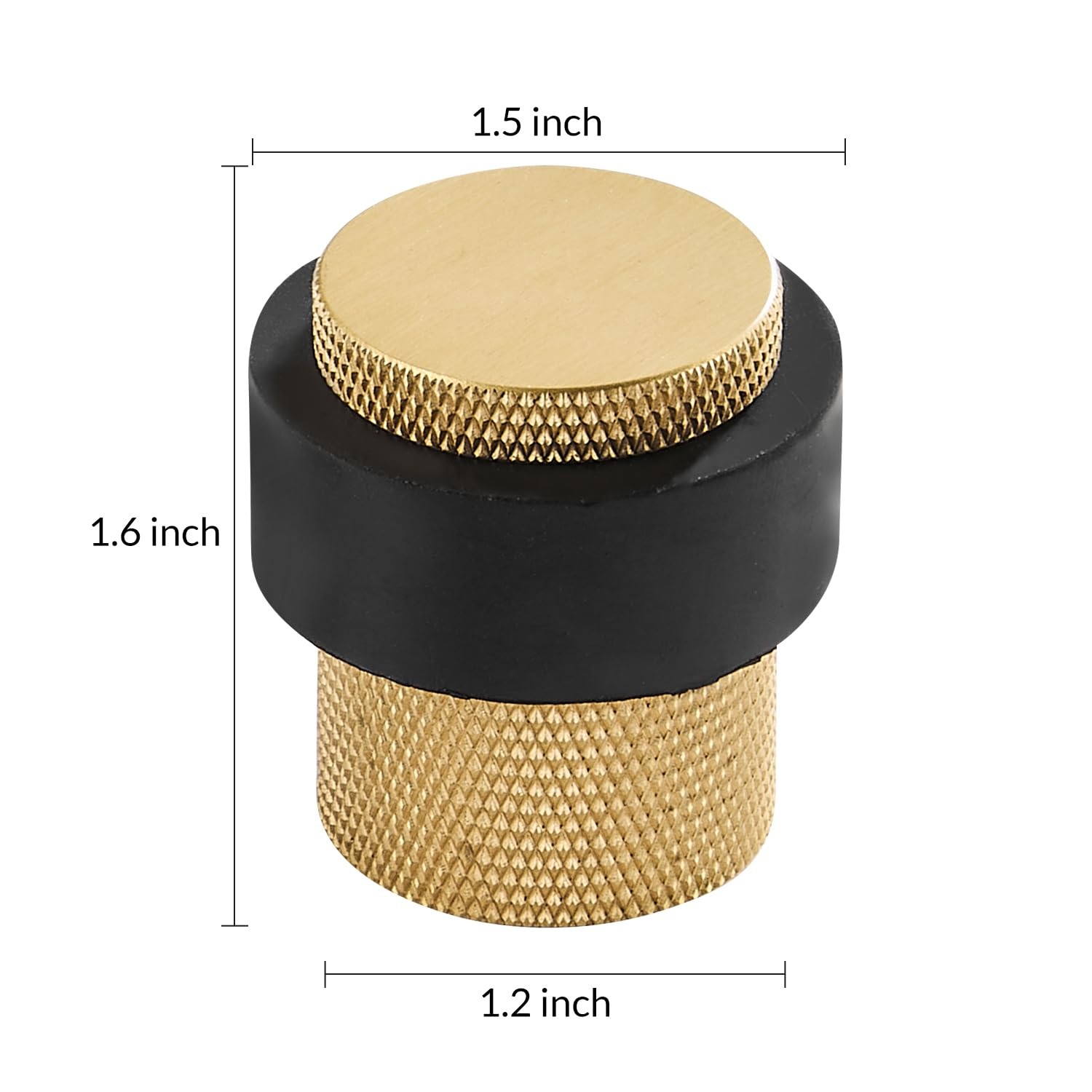 1-1/2 Inch Length 1-3/5 Height Cylindrical Floor Mount Door Stopper Heavy Dut…