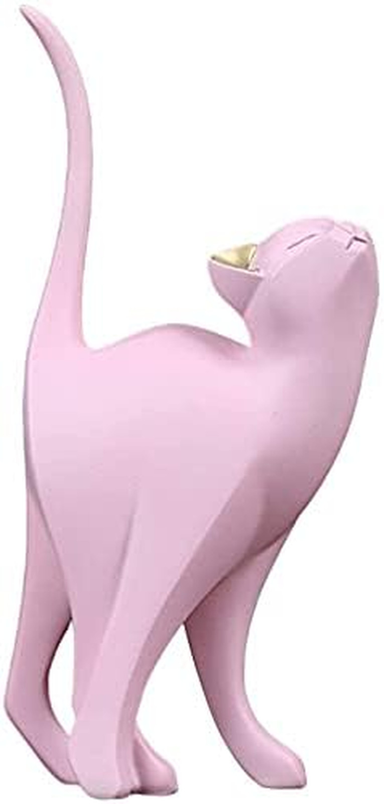 Cat Sculpture Pink Cat Statue Animal Cake Ornament Sculptures for Living Room Be